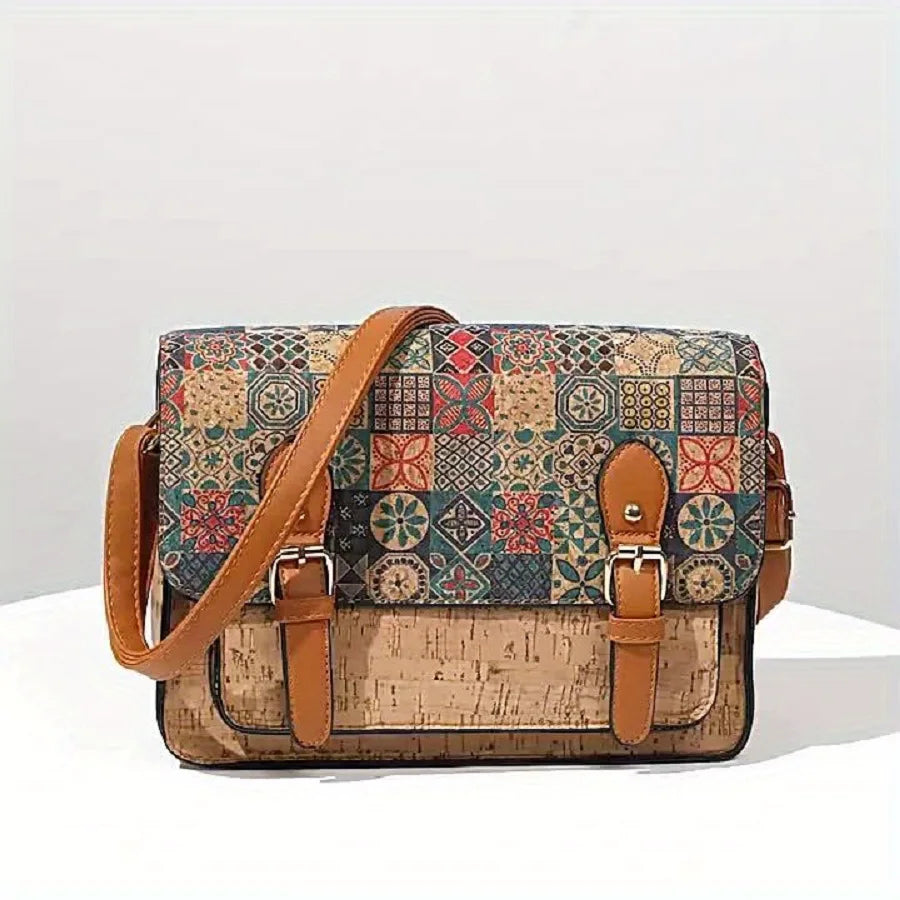Dearvella Vintage Floral Print Crossbody Bag