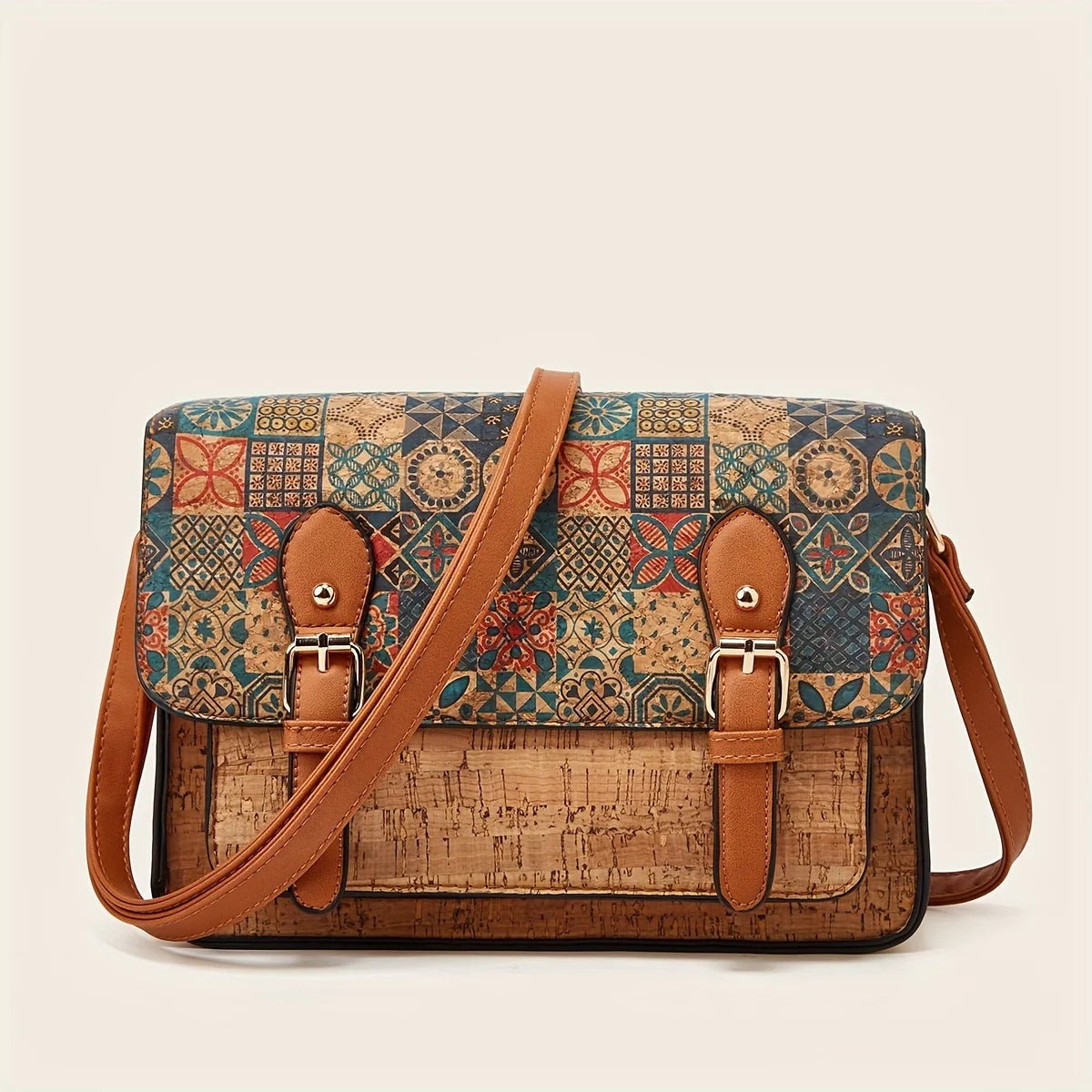 Dearvella Vintage Floral Print Crossbody Bag