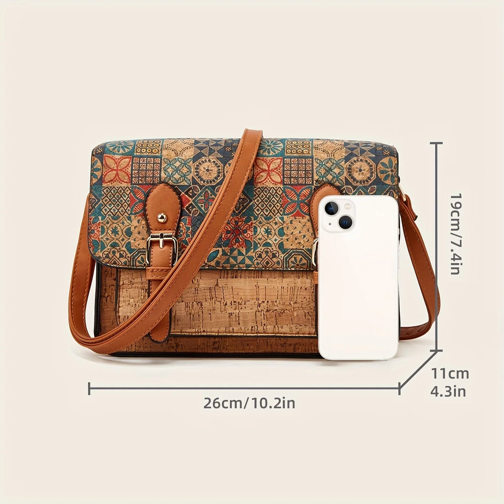 Dearvella Vintage Floral Print Crossbody Bag